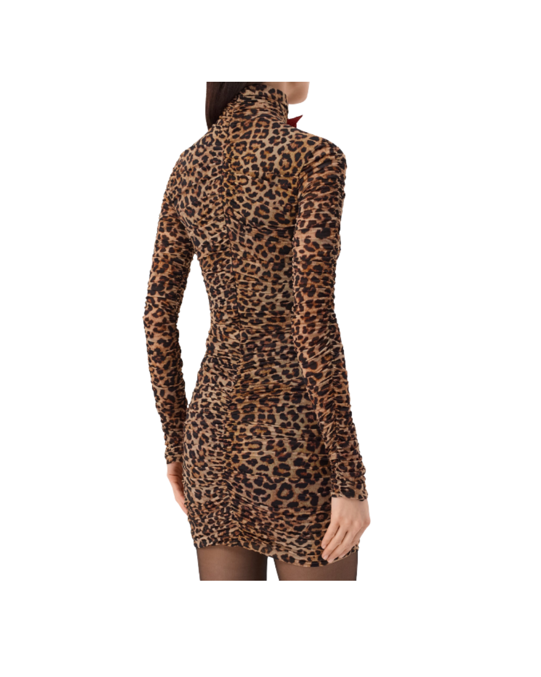 Printed Dress With Brooch