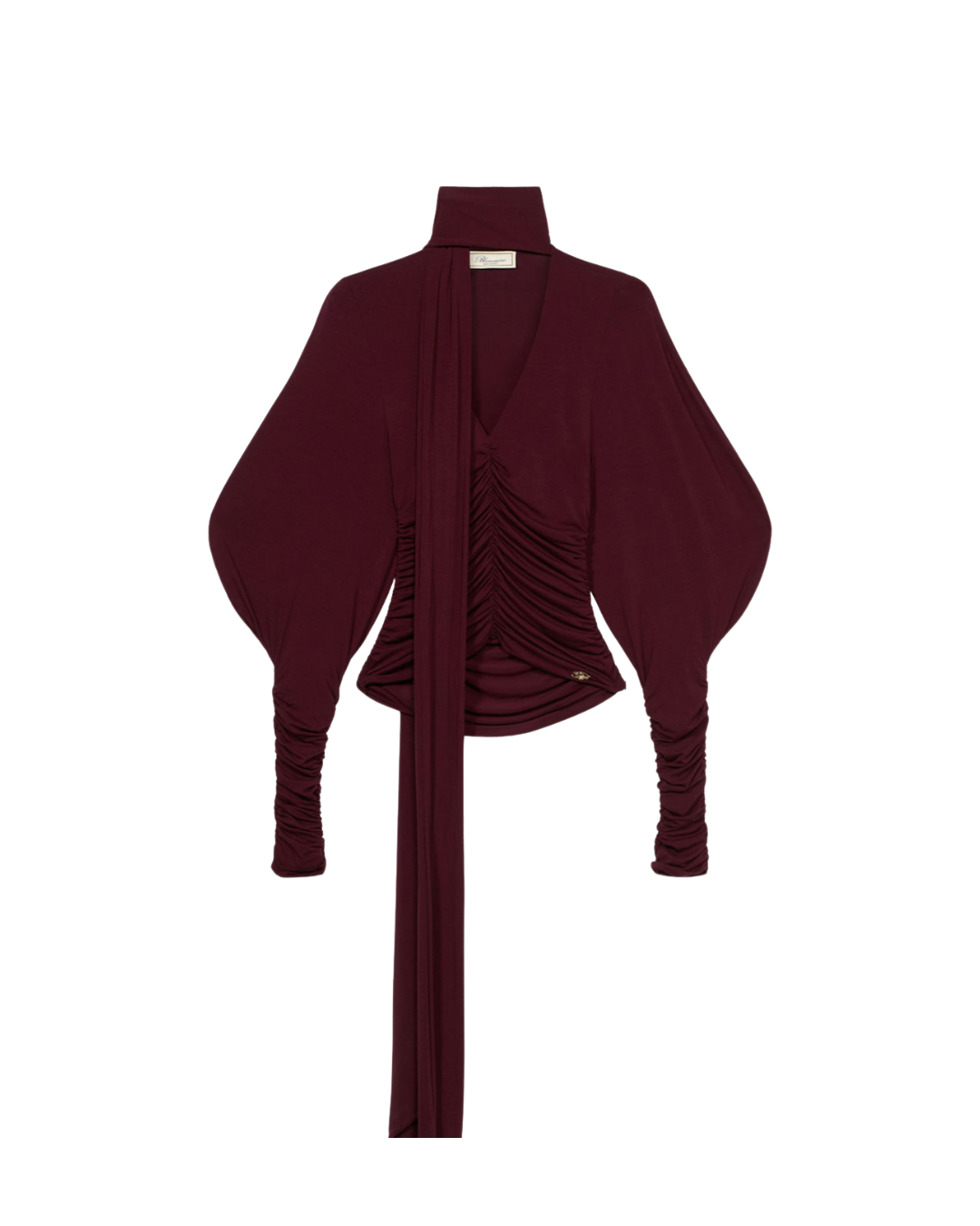 Jersey Blouse With Gathering And Stole