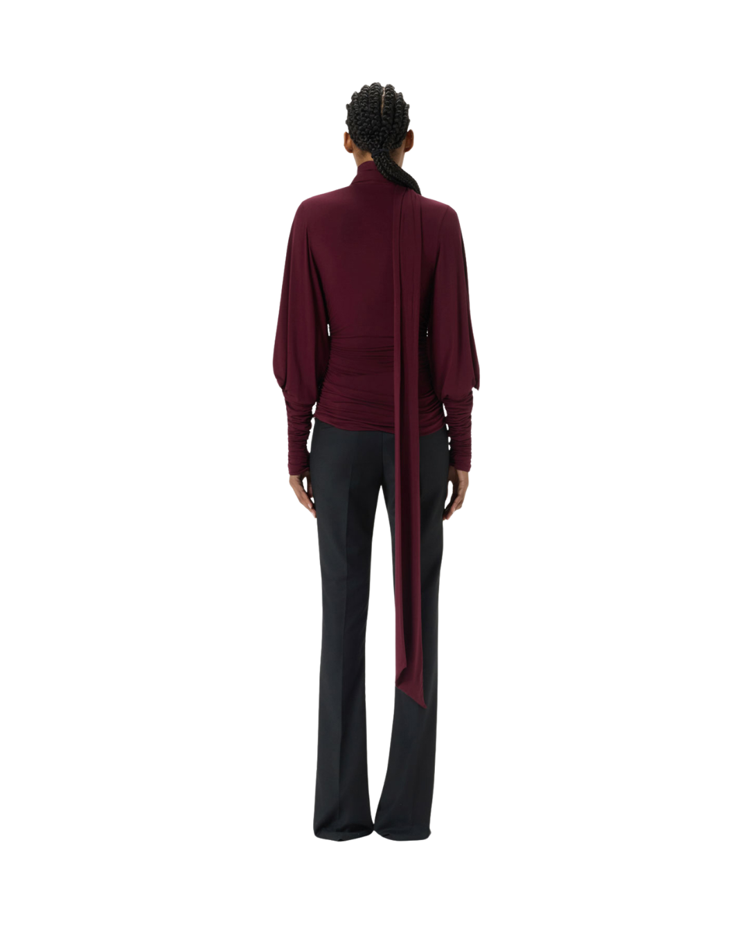 Jersey Blouse With Gathering And Stole