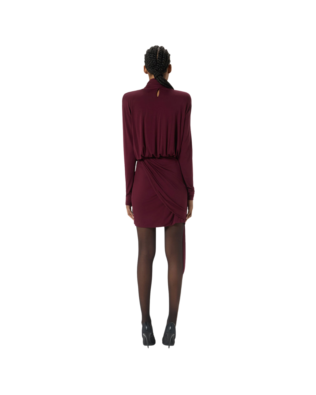Short Jersey Dress With Draping And Stole