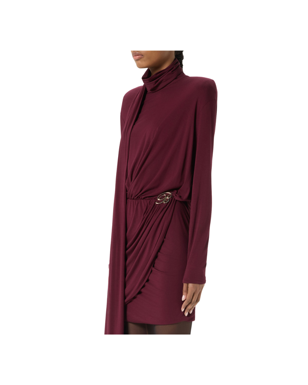 Short Jersey Dress With Draping And Stole