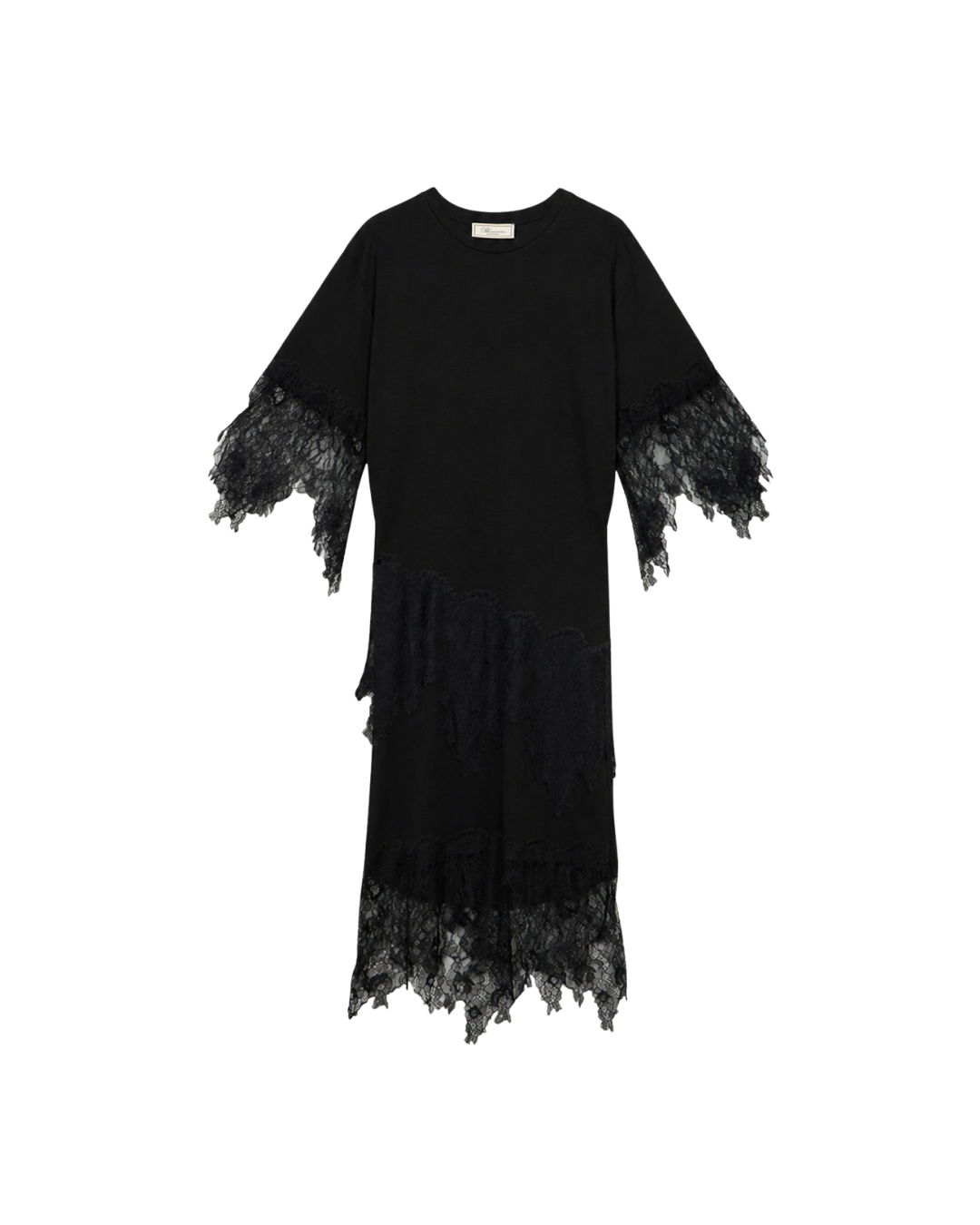 Jersey Dress With Chantilly Lace Ruffles