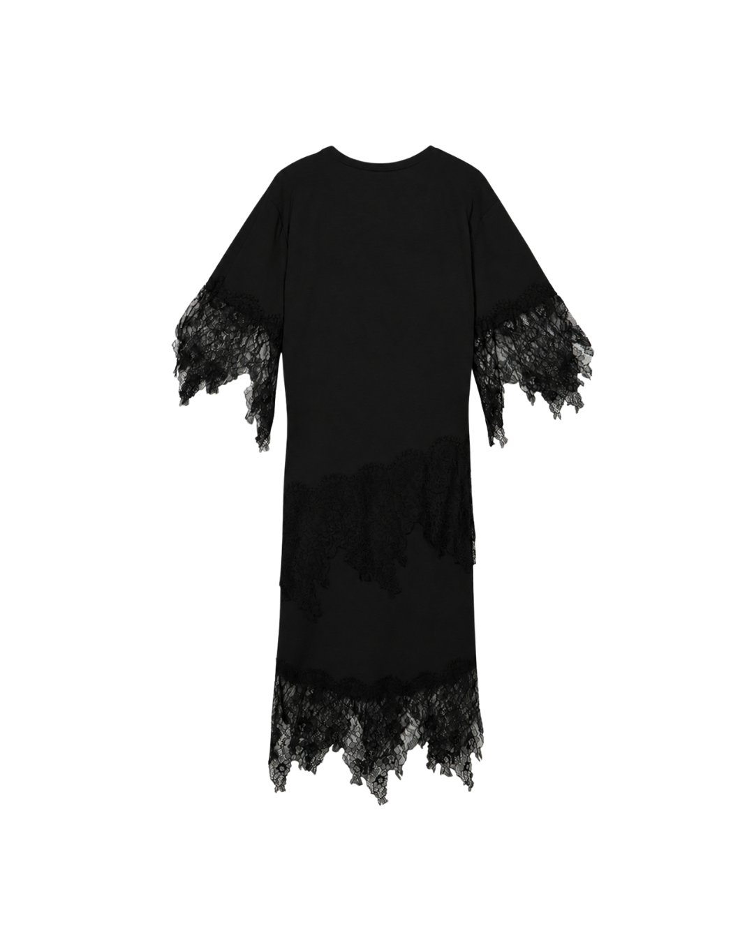 Jersey Dress With Chantilly Lace Ruffles
