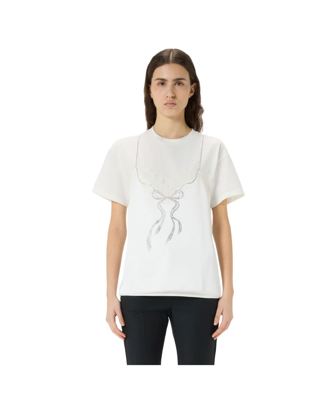 Jersey T-shirt With Top-effect Appliqué