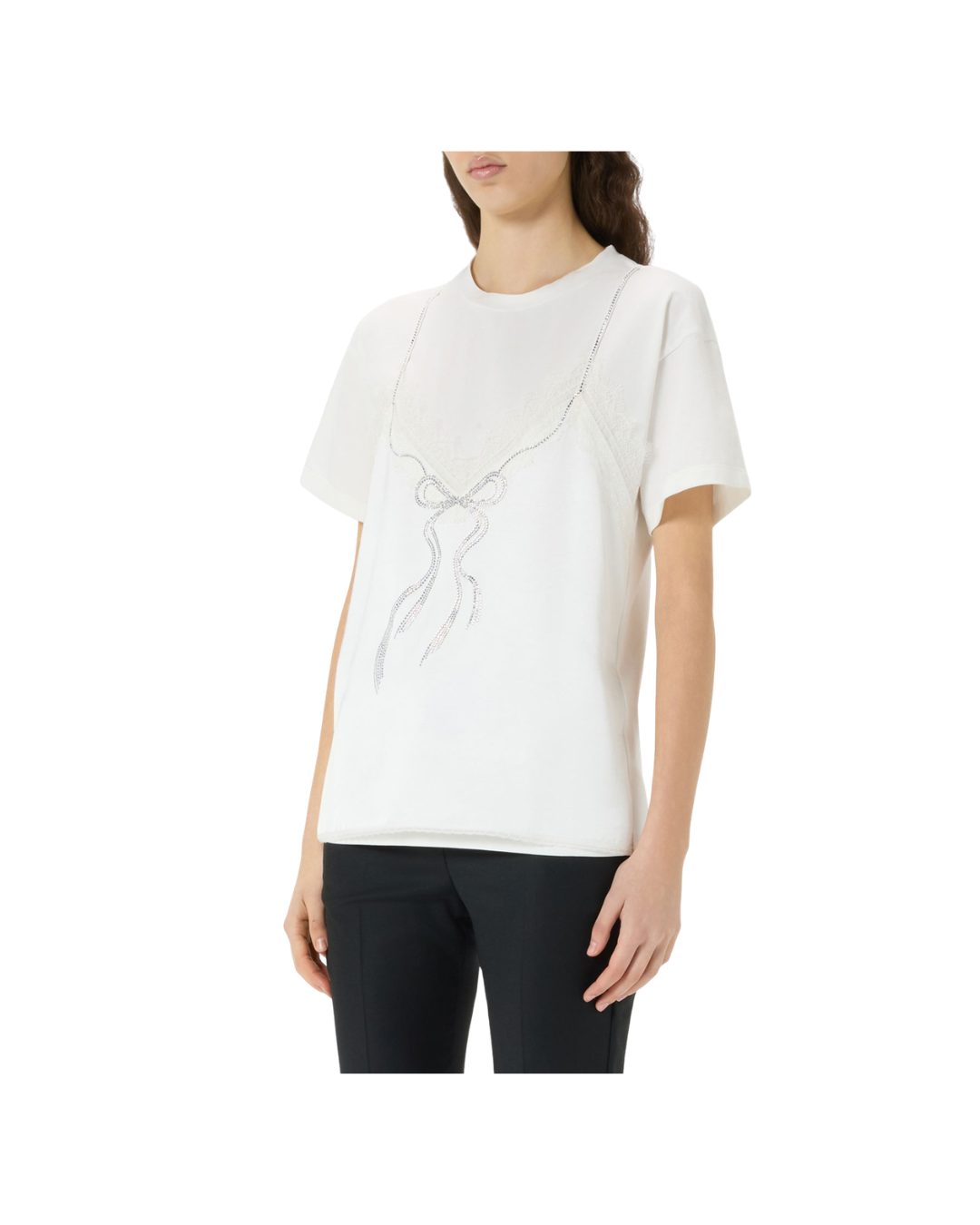 Jersey T-shirt With Top-effect Appliqué
