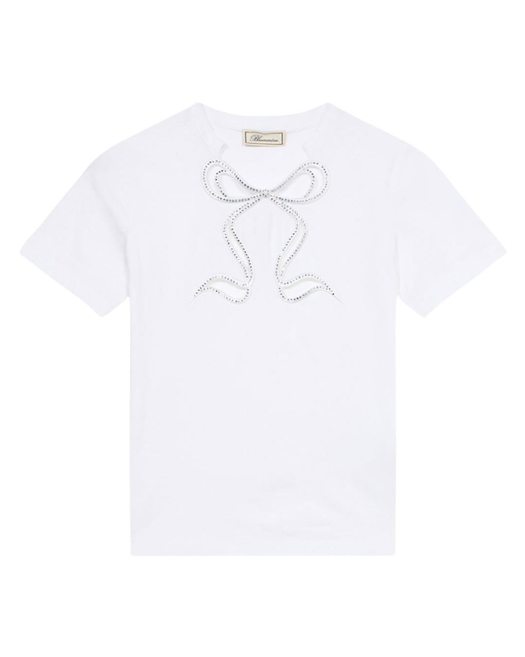 Jersey T-shirt With Rhinestone Embroidery