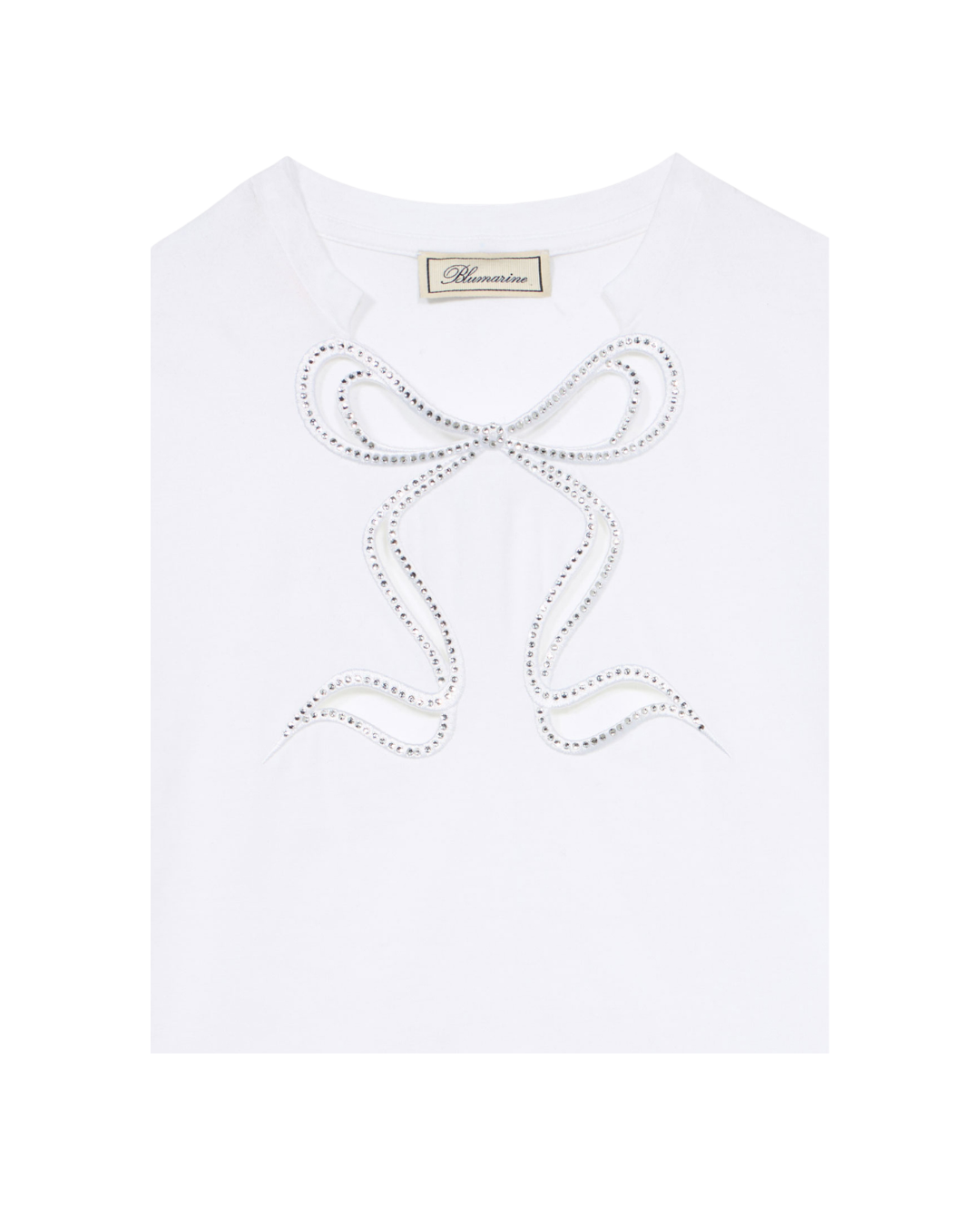 Jersey T-shirt With Rhinestone Embroidery