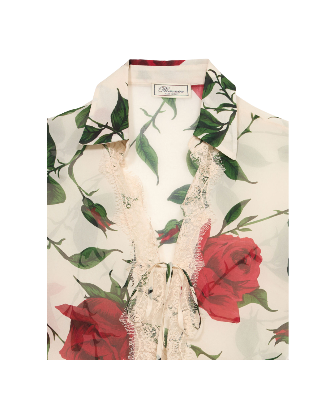 Georgette And Lace Asymmetrical Shirt