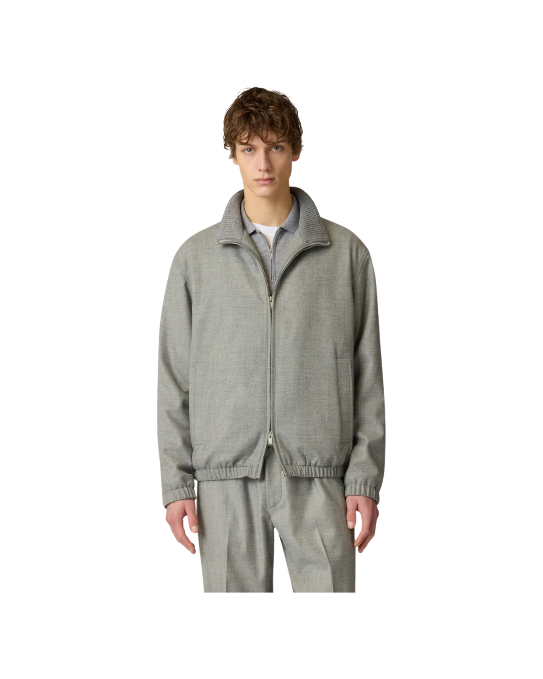 Padded Jacket In Stretch Wool