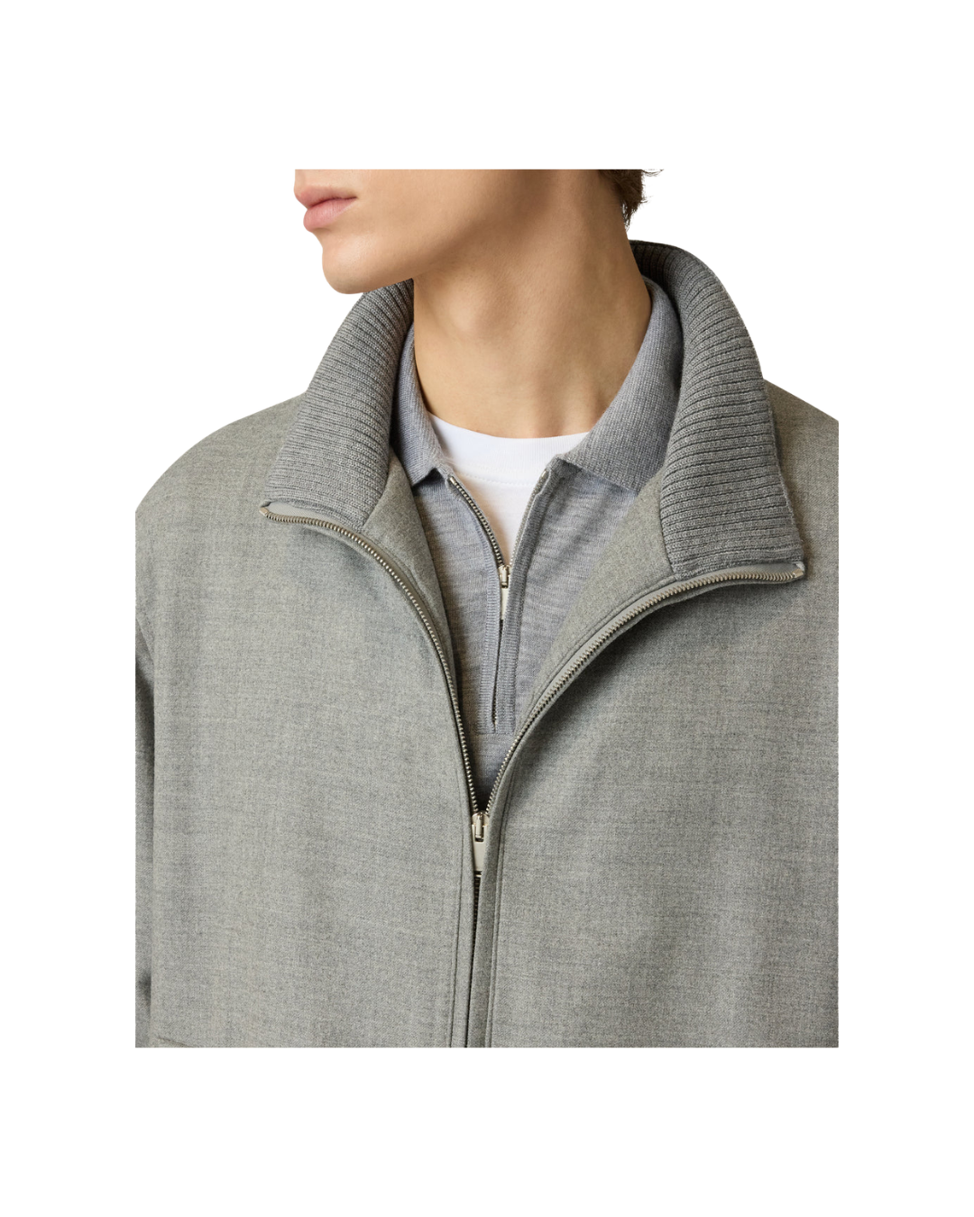Padded Jacket In Stretch Wool