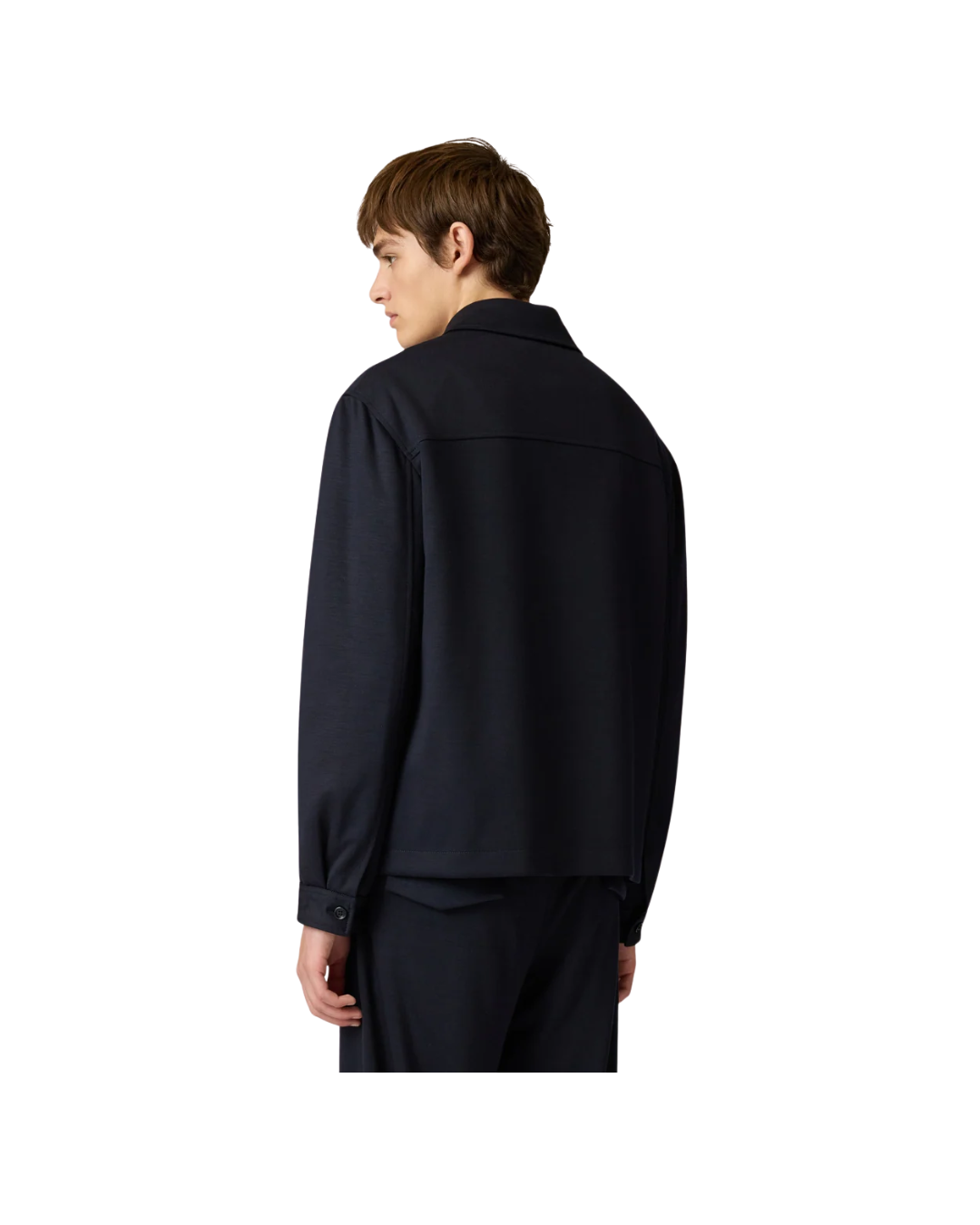 Padded Shirt Jacket In Wool And Tencel