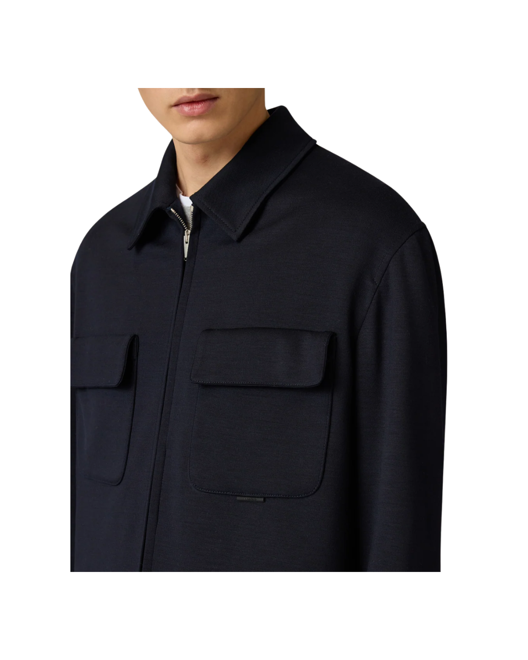 Padded Shirt Jacket In Wool And Tencel