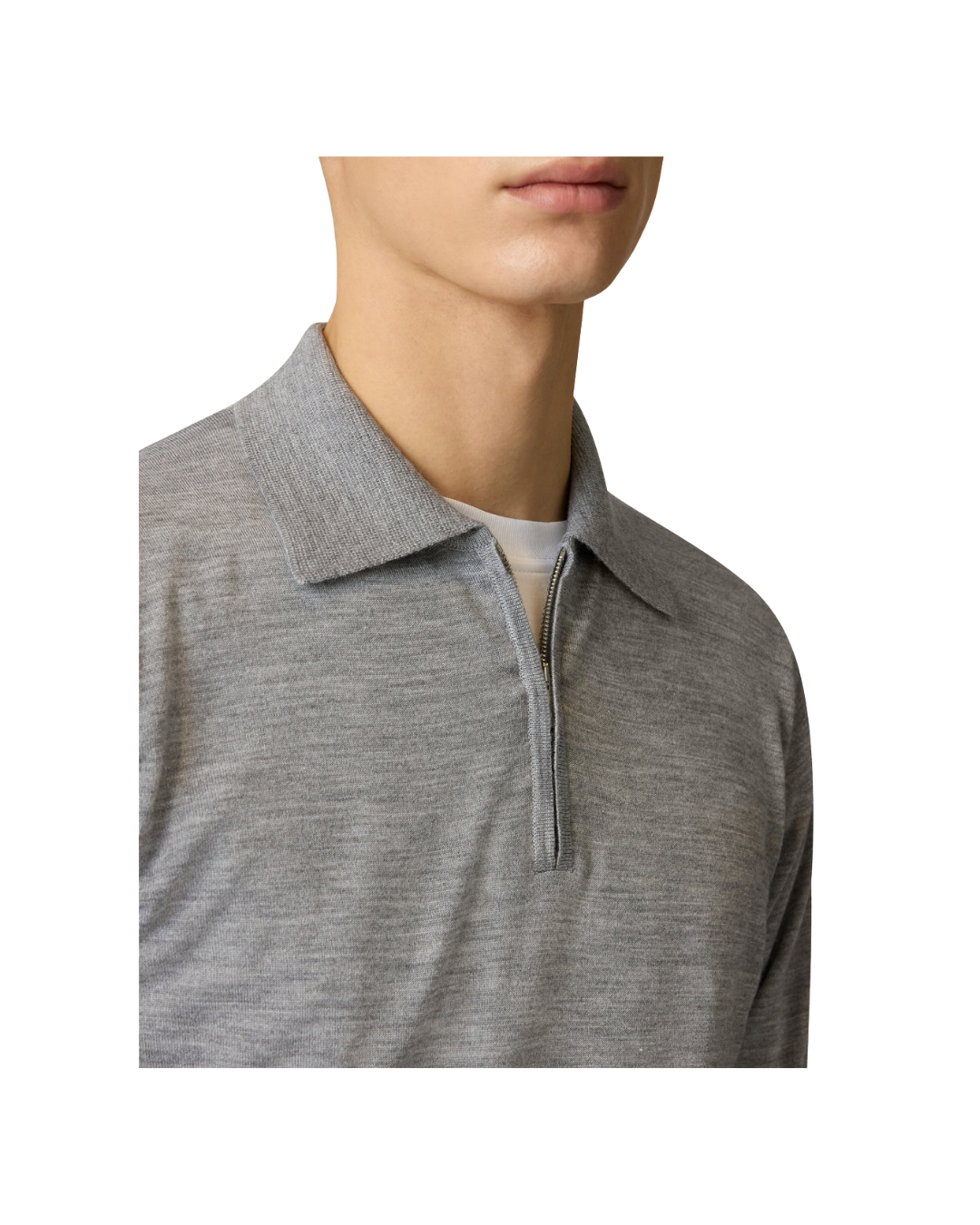 Zip Polo In Wool, Silk And Cashmere