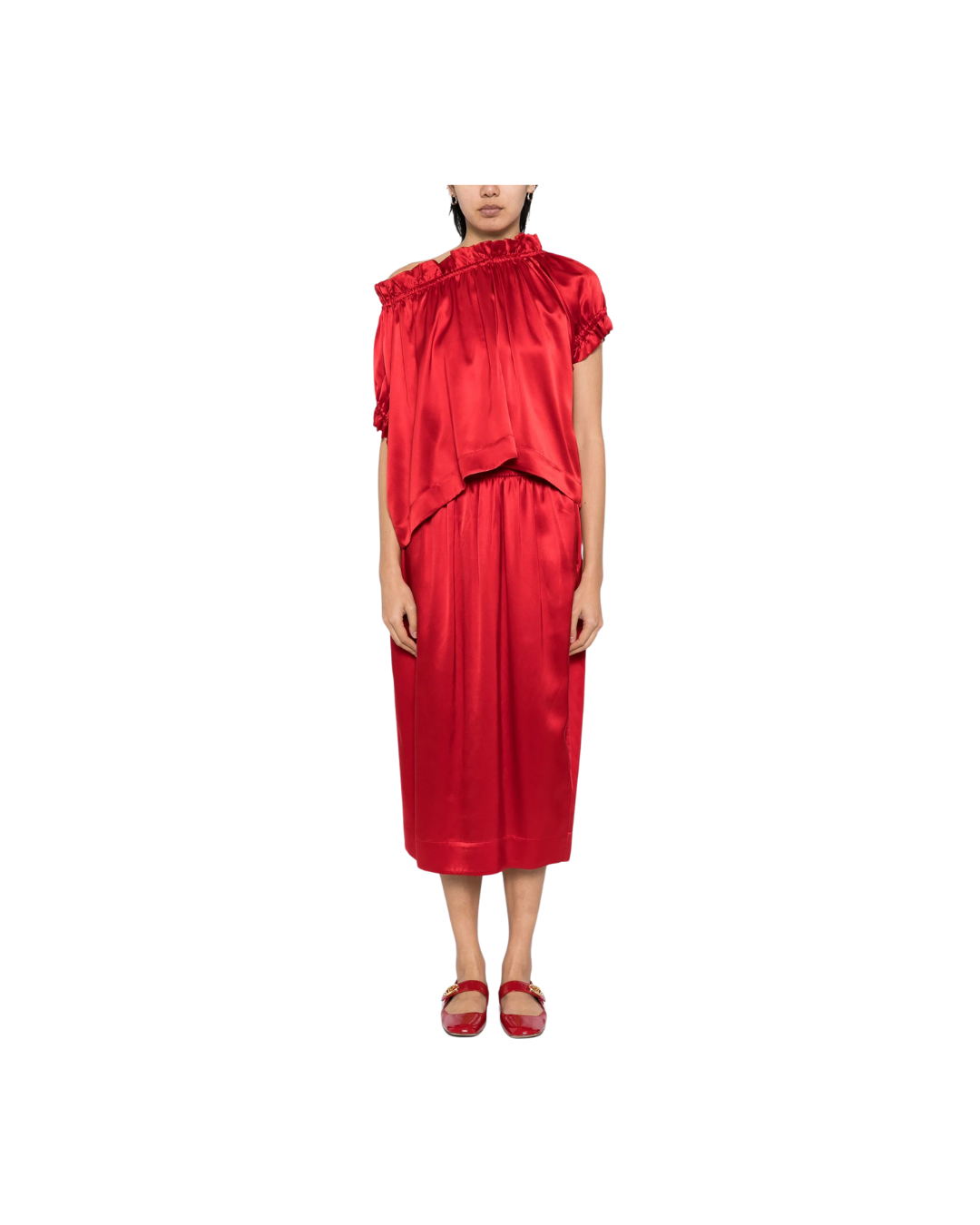 Elasticated Gathered Ruffle Tulip Top