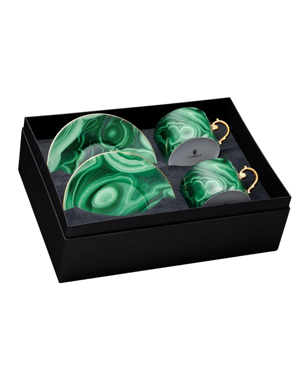 Malachite Tea Cup + Saucer (Set of 2)