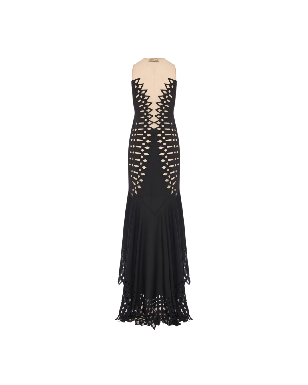 Embroidered Scuba Maxi Dress
