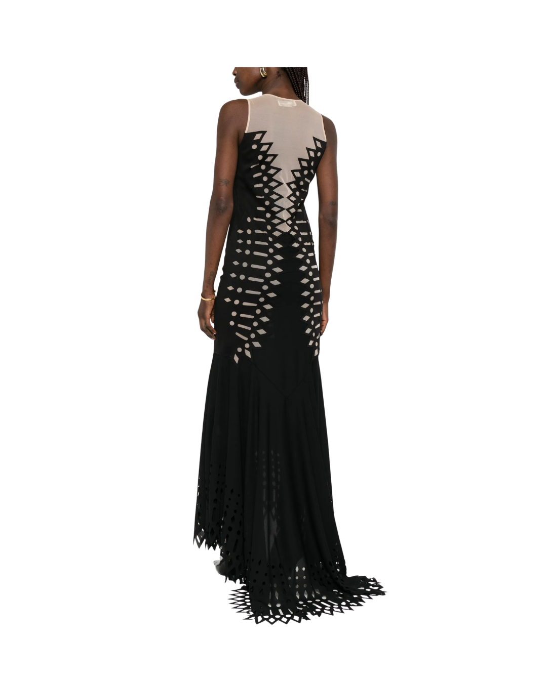 Embroidered Scuba Maxi Dress
