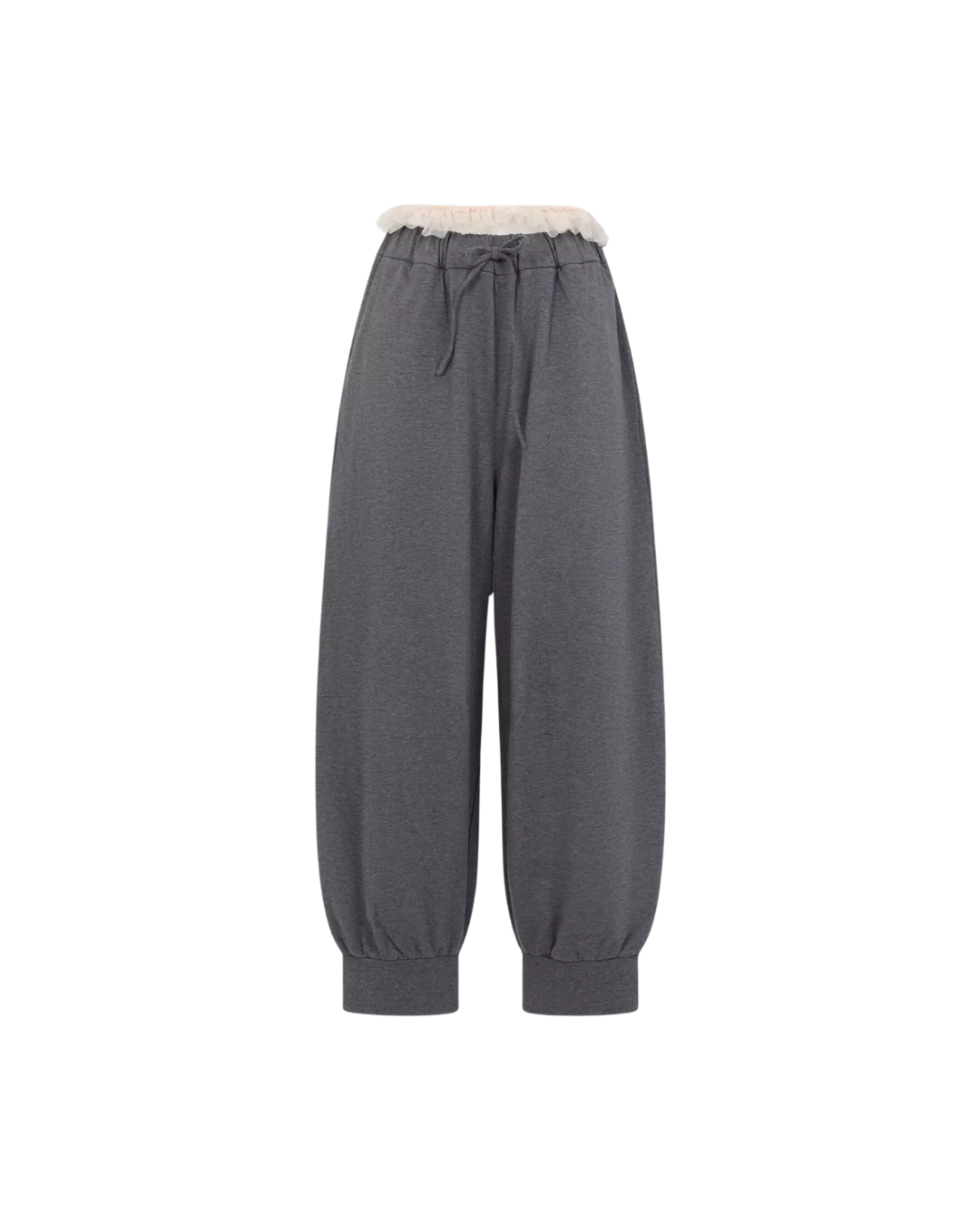 Exposed Frilly Brief Drawstring Joggers