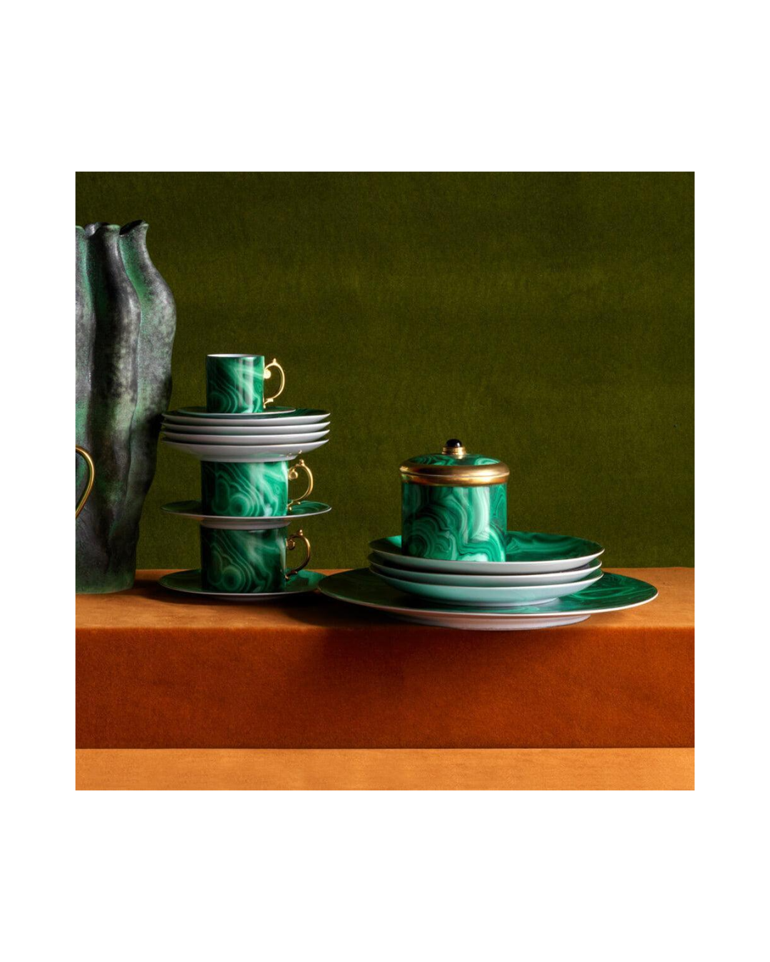 Malachite Espresso Cup & Saucer (Set Of 2)