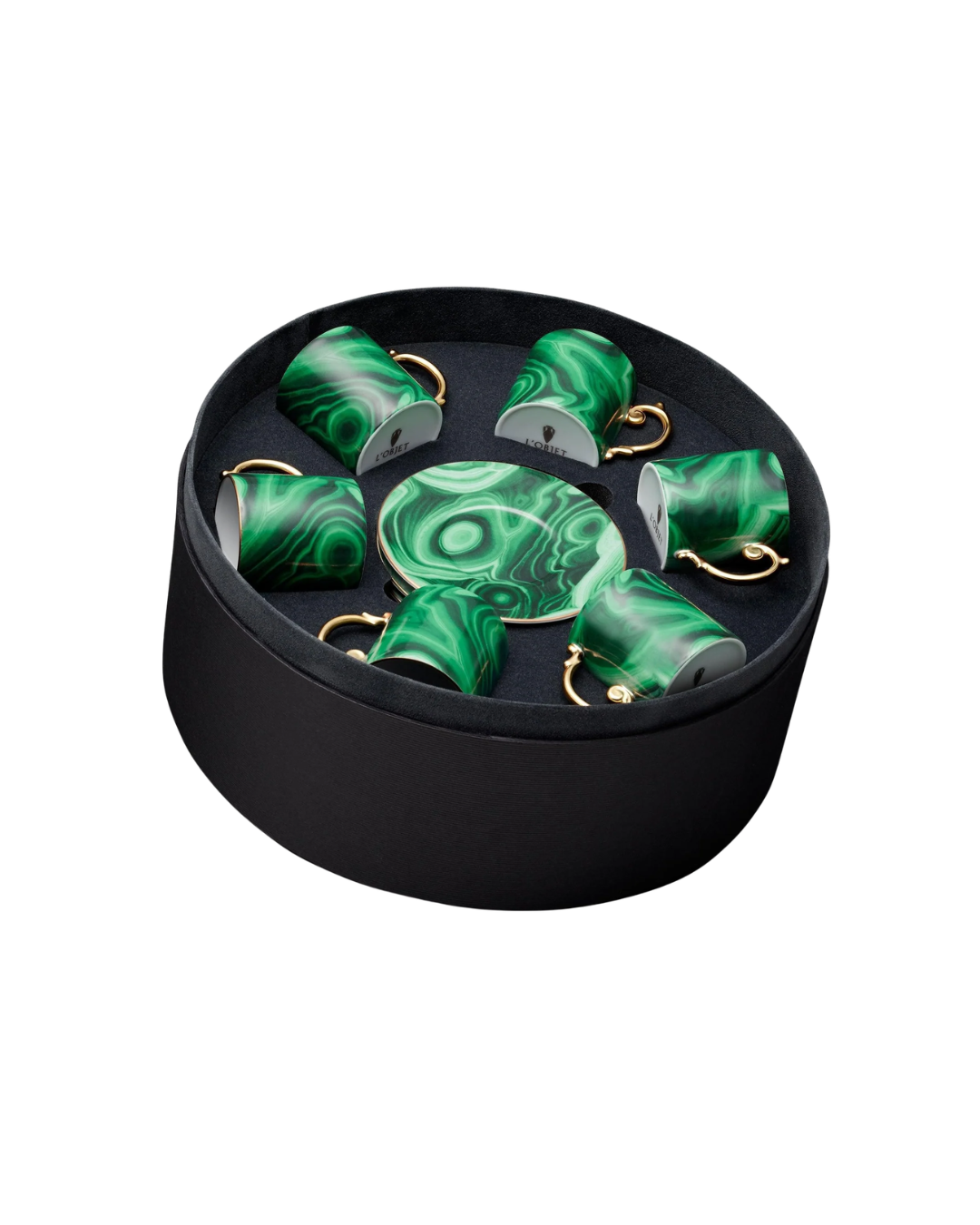 Malachite Espresso Cup + Saucer (Set of 6)