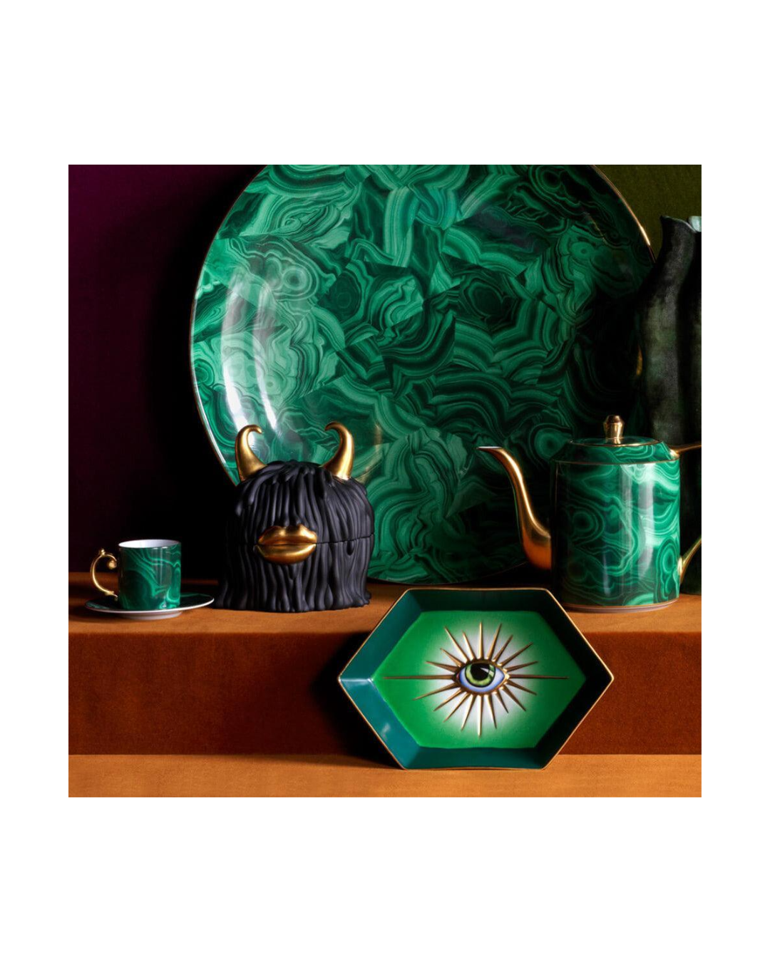 Malachite Espresso Cup + Saucer (Set of 6)