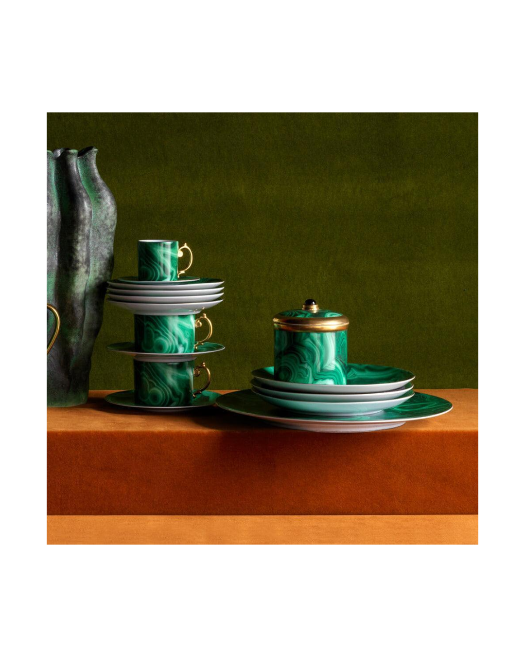 Malachite Espresso Cup + Saucer (Set of 6)