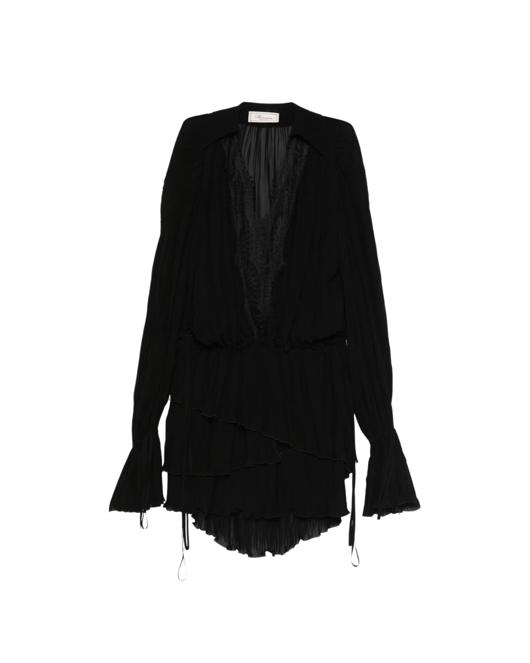 Flounced Pleated Georgette Dress