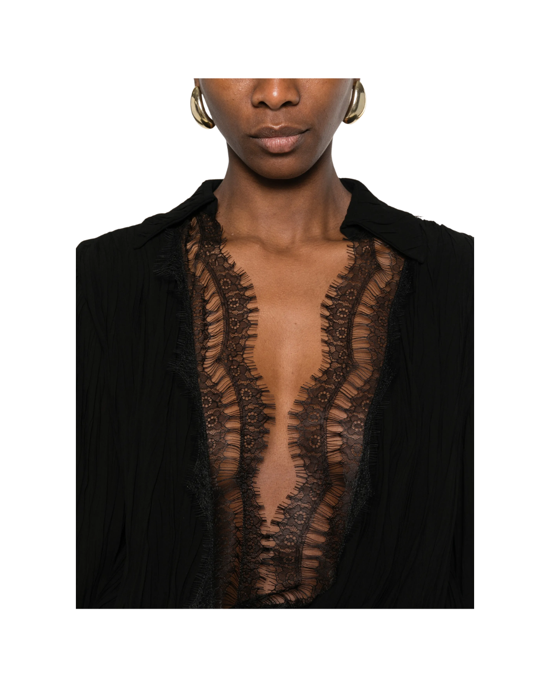 Flounced Pleated Georgette Dress