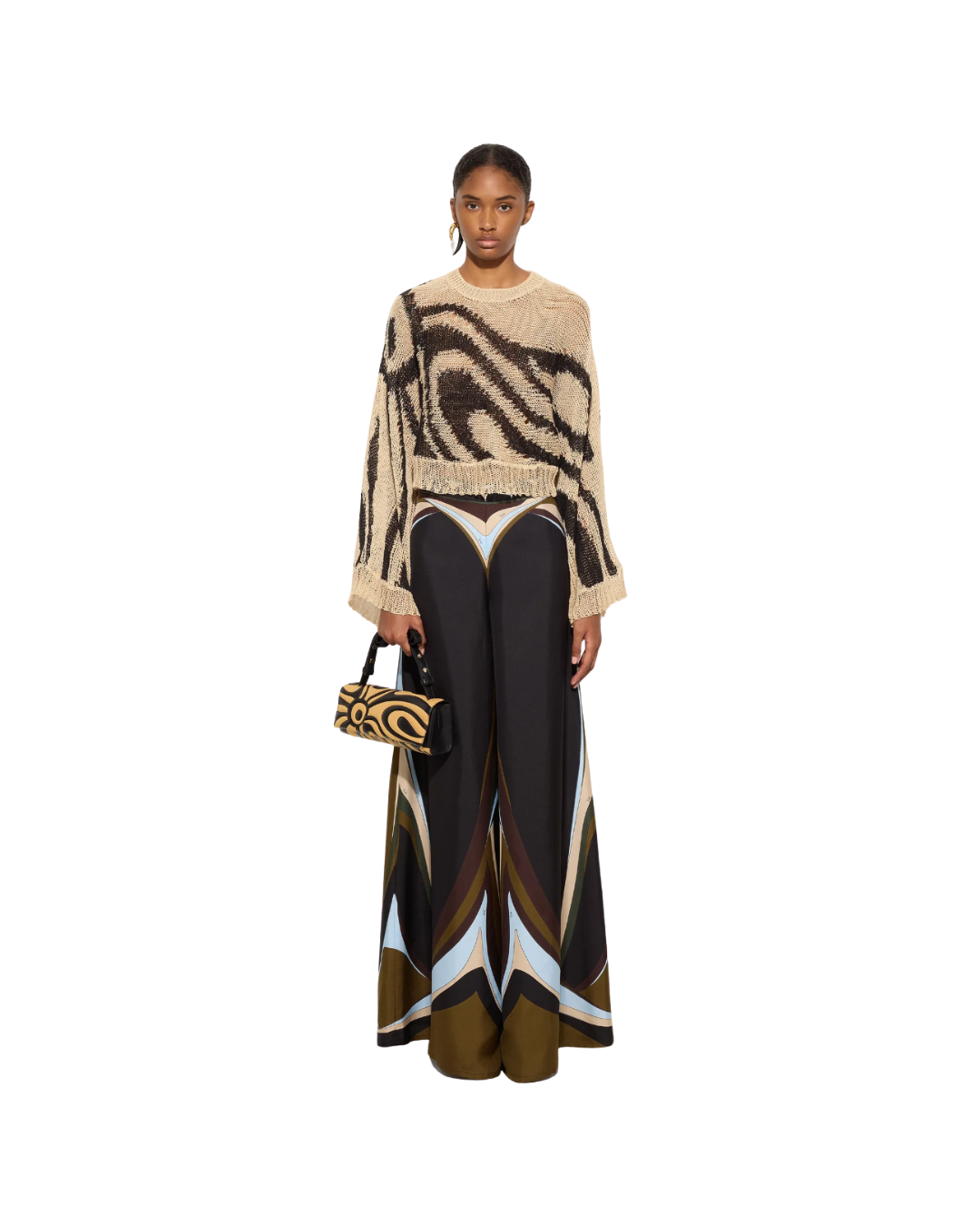 Fari Print Silk Palazzo Pants