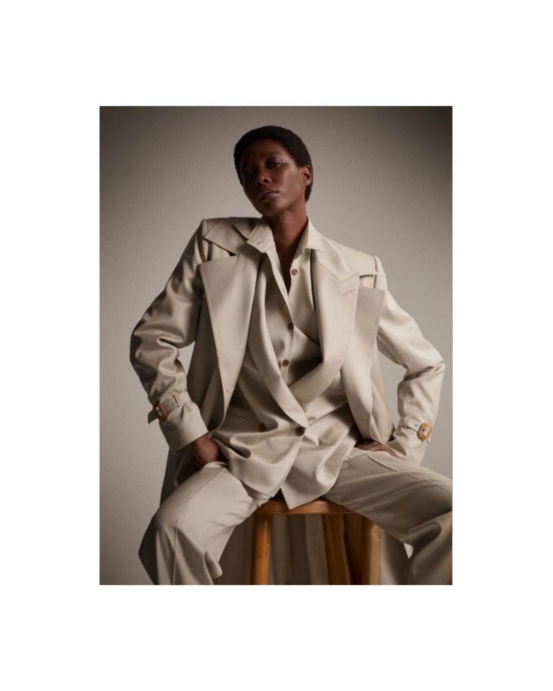 Evita Trousers in Wool and Silk Solaro