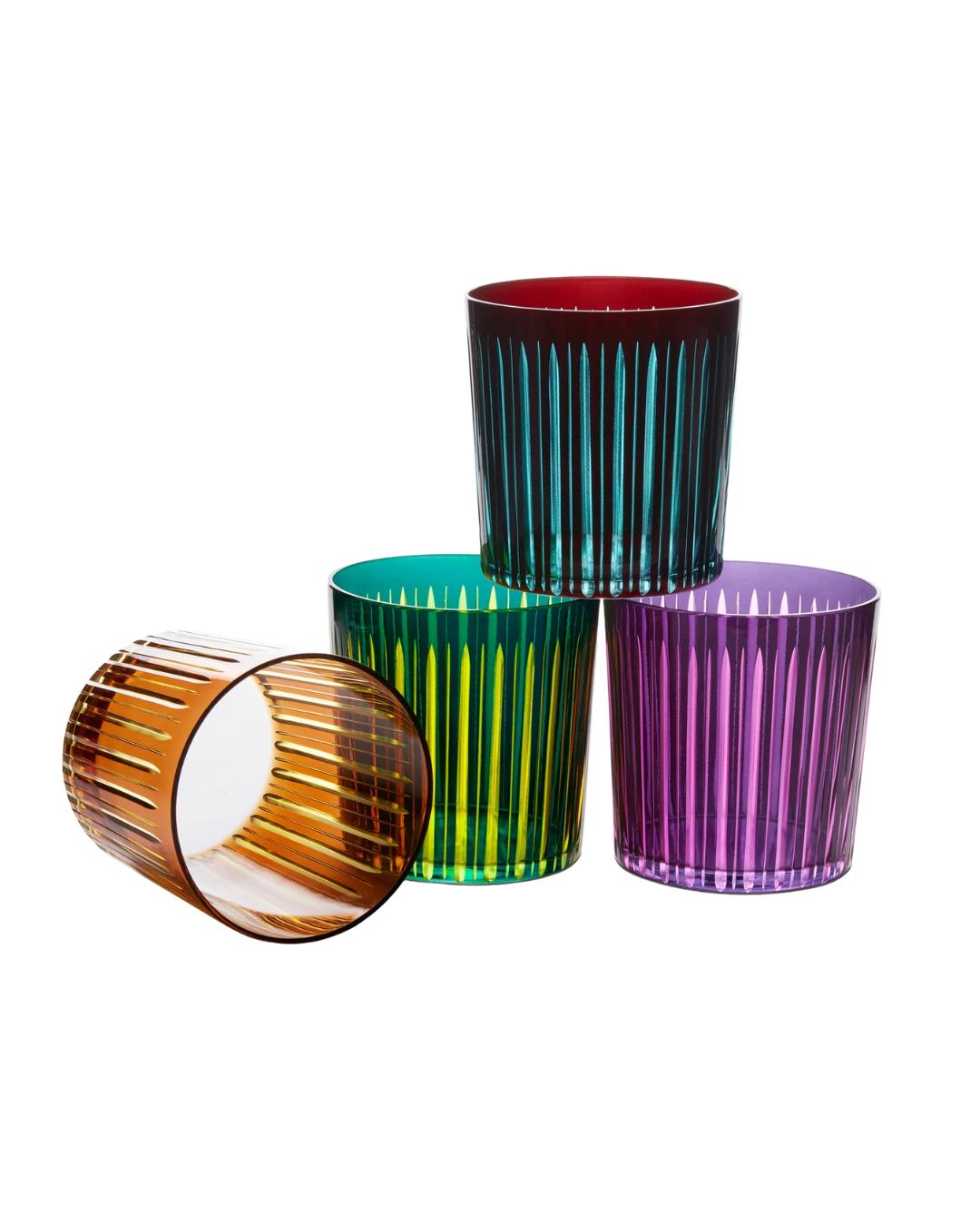 Prism Double Old Fashioned Glasses - Assorted (Set of 4)