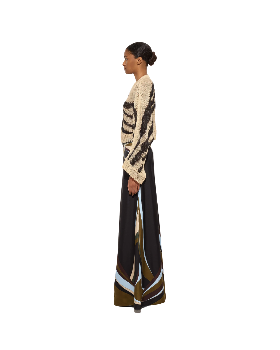 Fari Print Silk Palazzo Pants