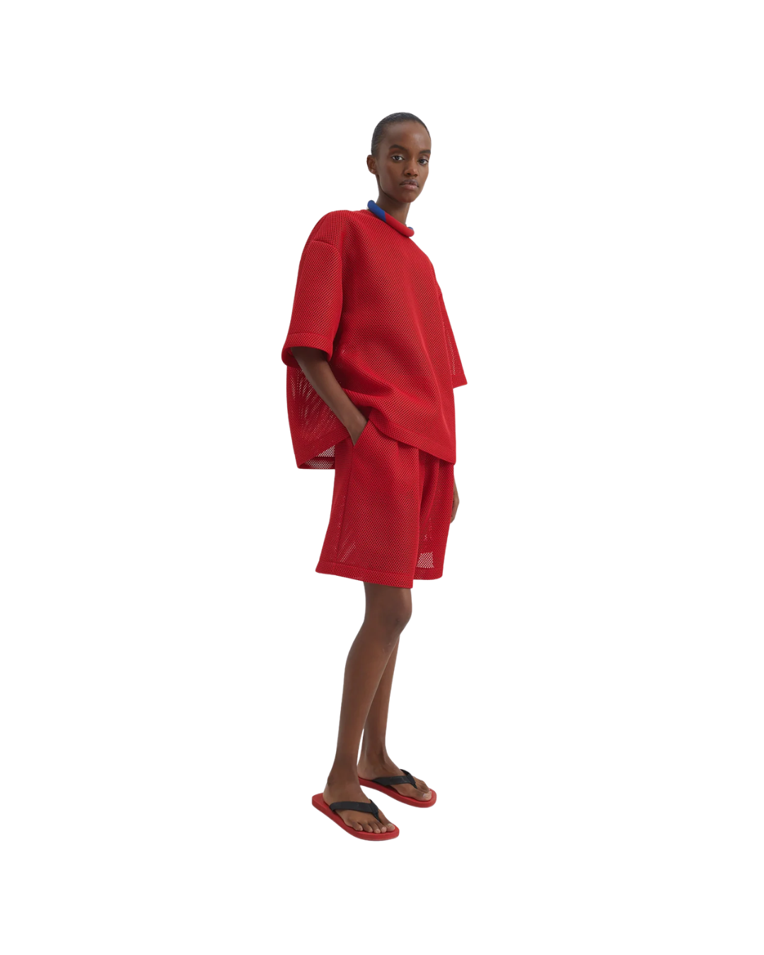 Marfa Mesh Pleated Bermuda Shorts