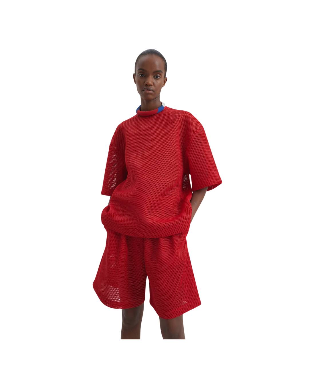Marfa Mesh Pleated Bermuda Shorts