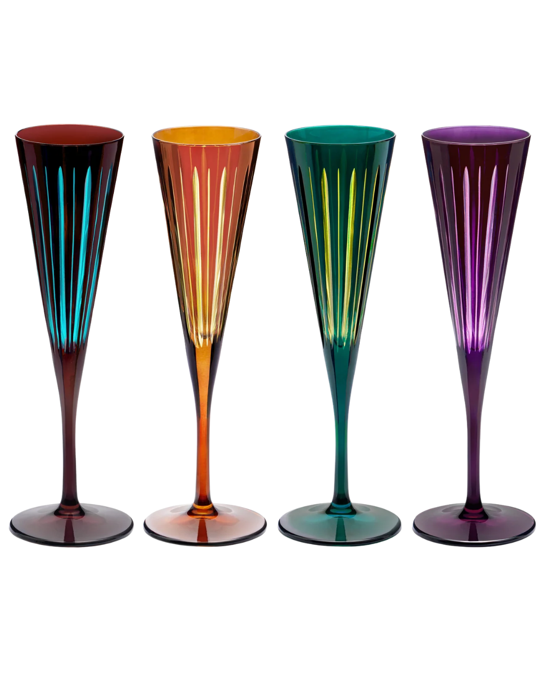 Prism Champagne Flutes - Assorted (Set of 4)