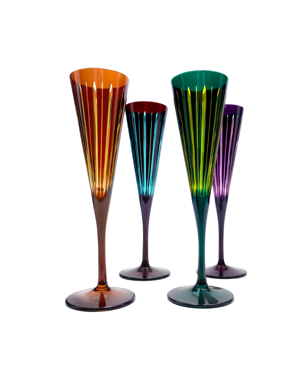 Prism Champagne Flutes - Assorted (Set of 4)