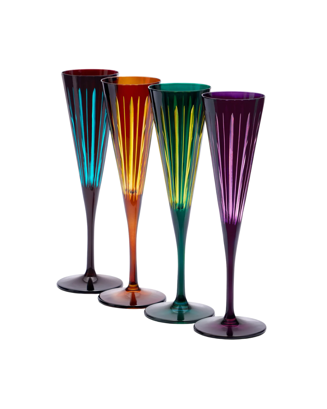 Prism Champagne Flutes - Assorted (Set of 4)