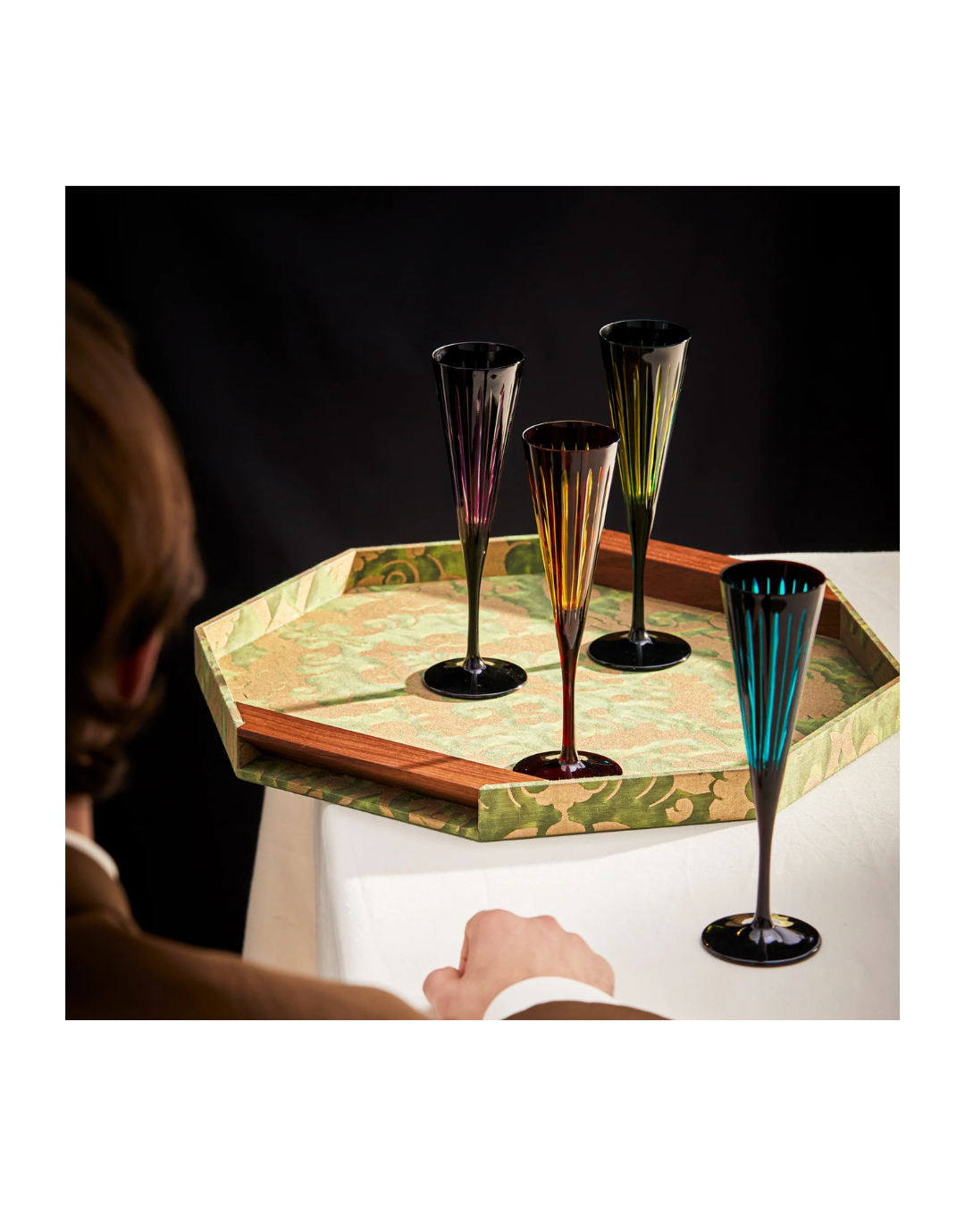 Prism Champagne Flutes - Assorted (Set of 4)