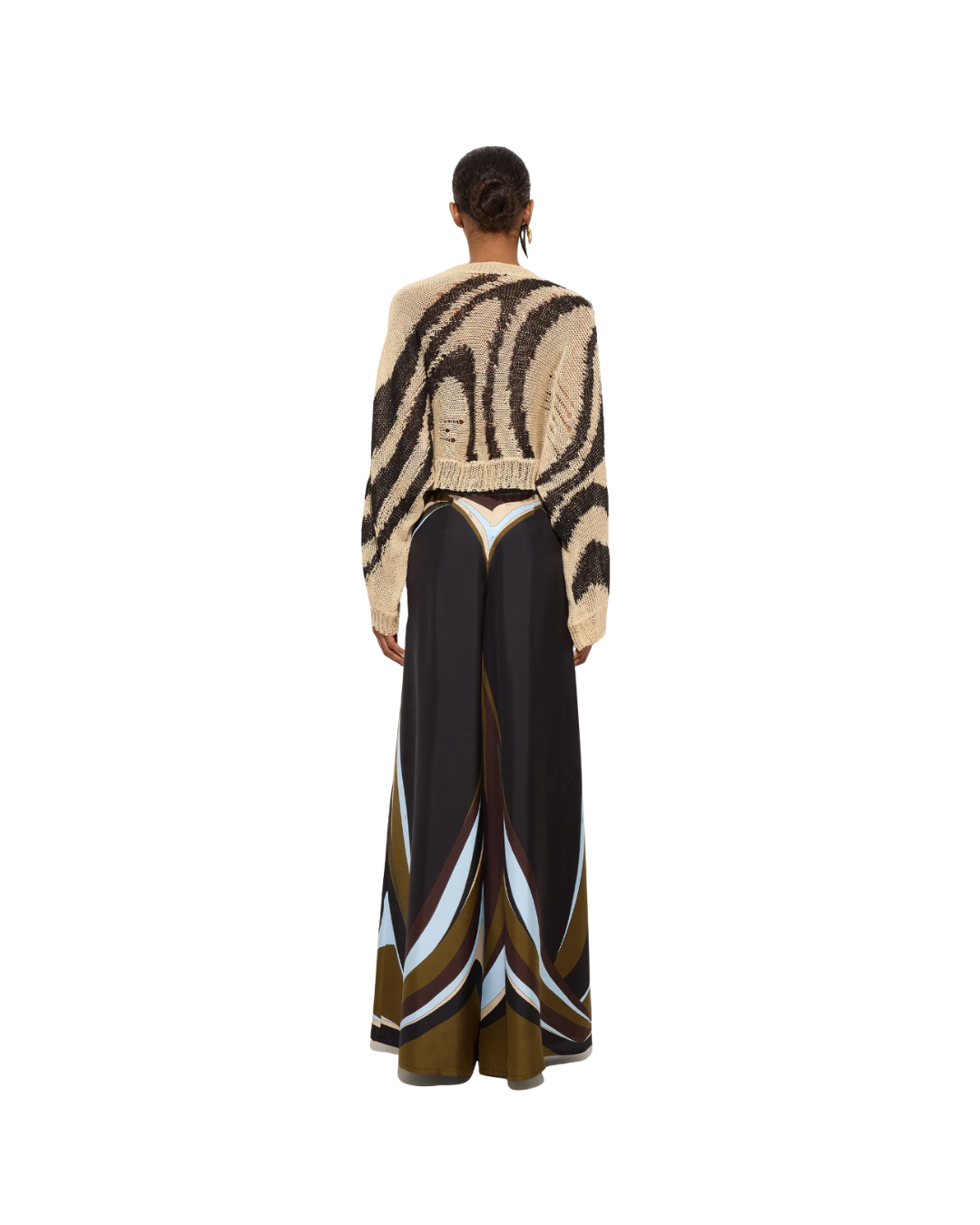 Fari Print Silk Palazzo Pants