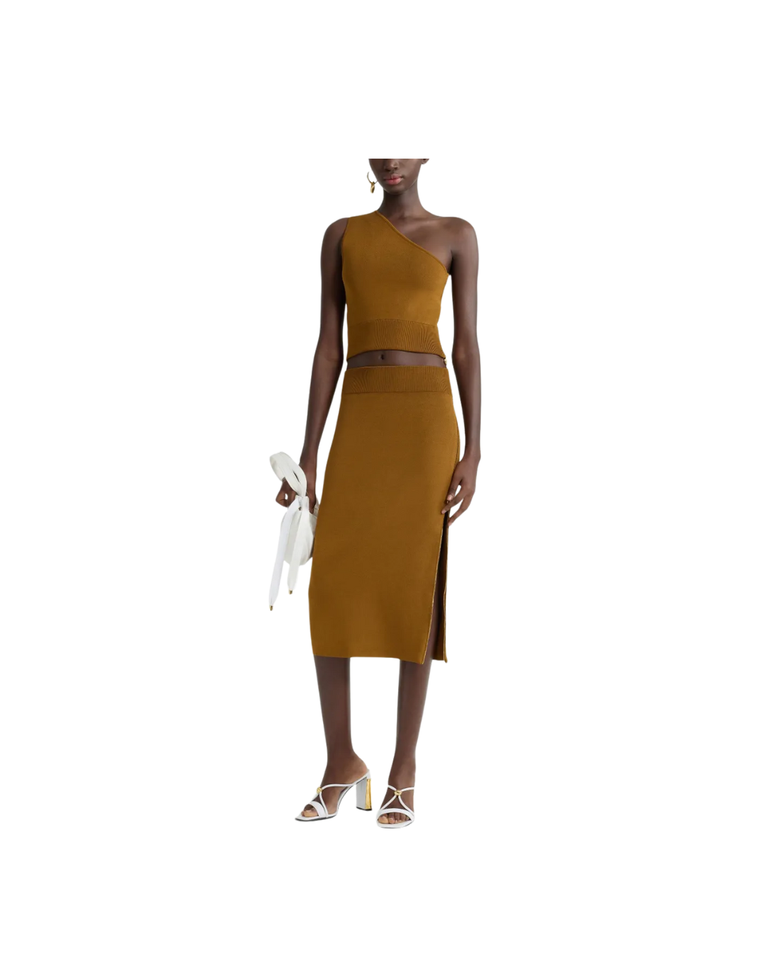 Caramel One Shoulder Knit Top