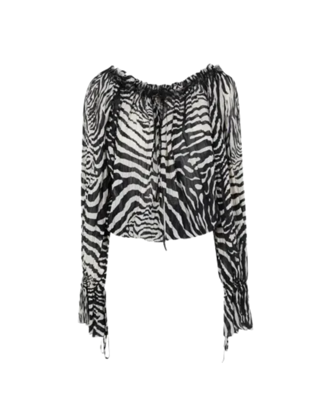 Zebra-print Chiffon Top