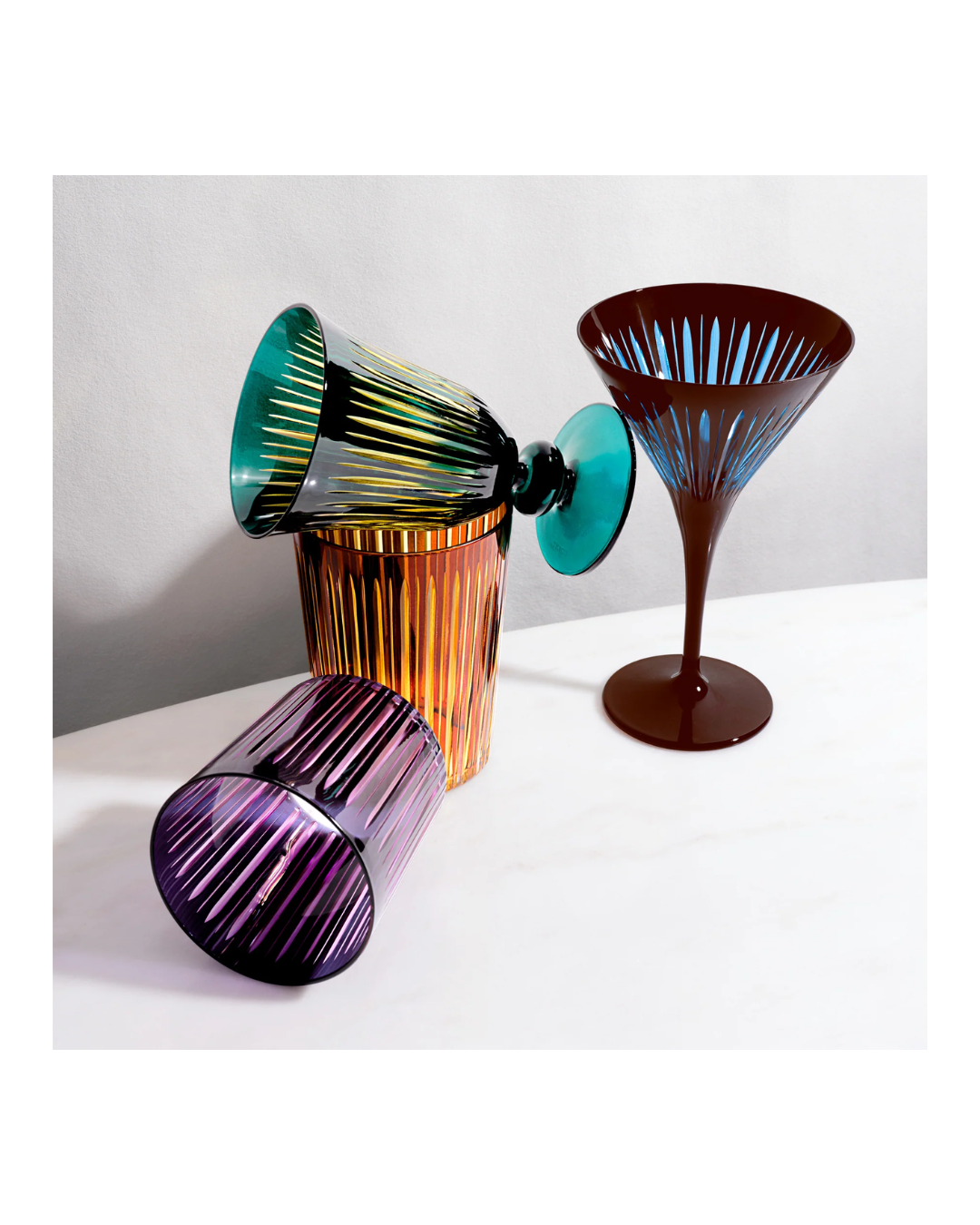 Prism Martini Glasses - Assorted (Set of 4)