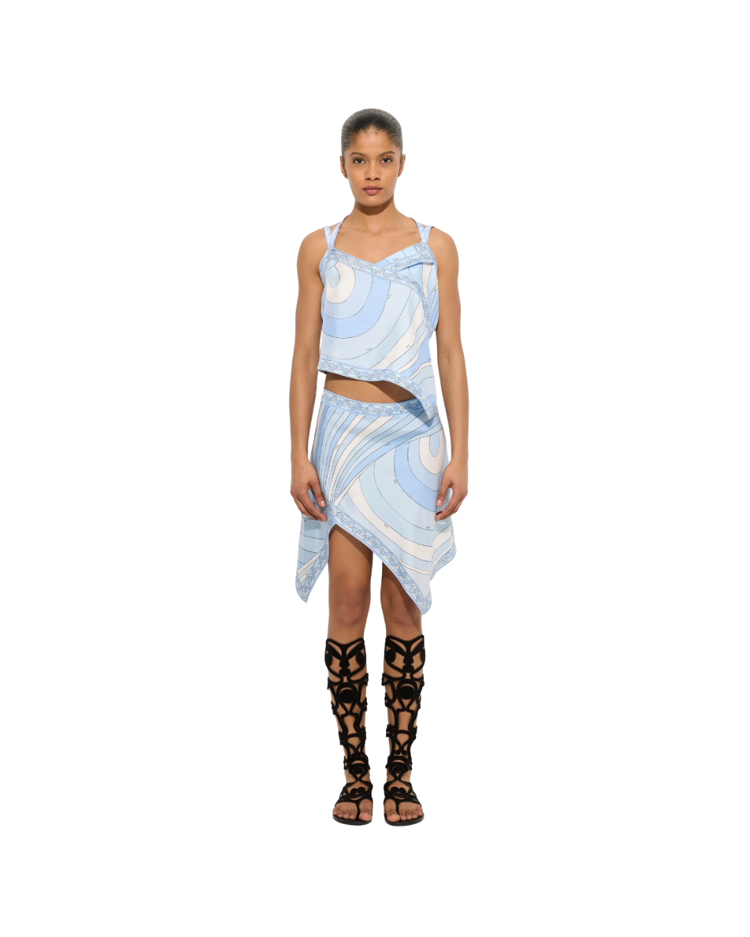 Iride Print Silk Scarf Skirt