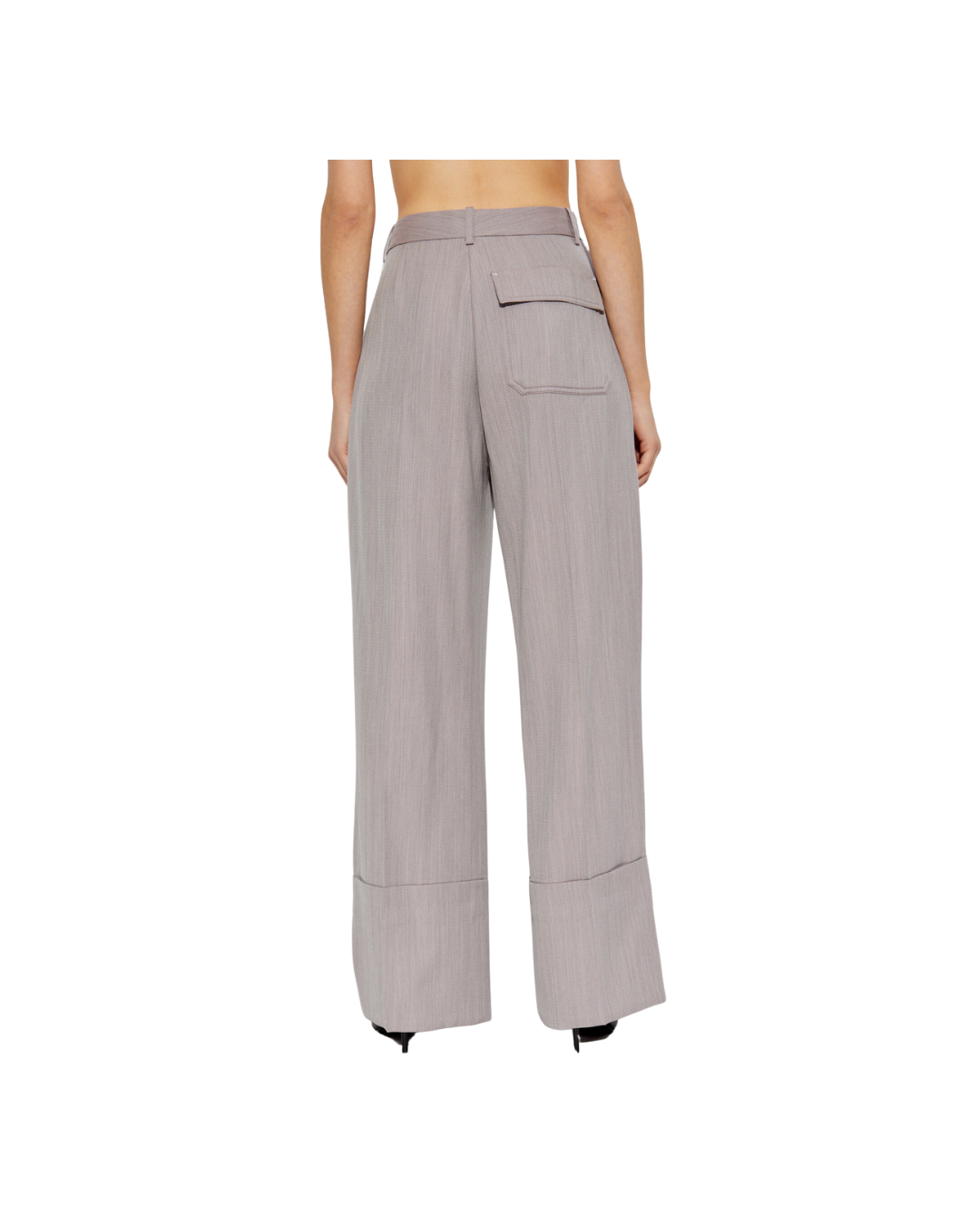 Wide Leg Turn - Up Trouser