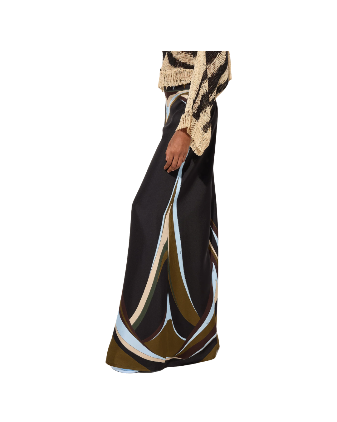 Fari Print Silk Palazzo Pants
