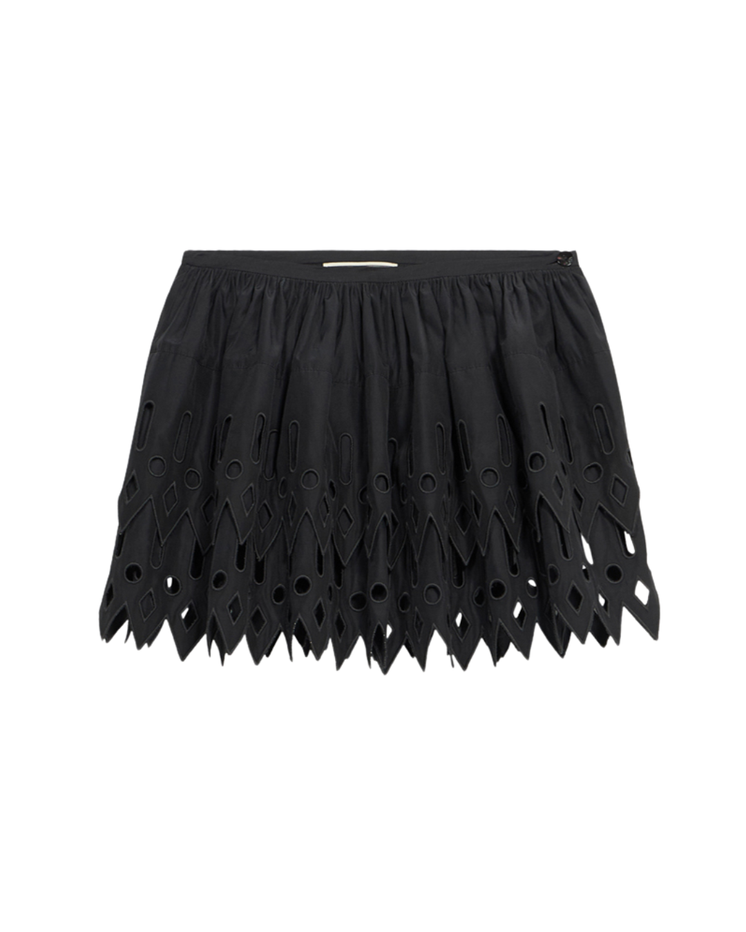 Short Taffeta Skirt With Ruffle And Embroidery