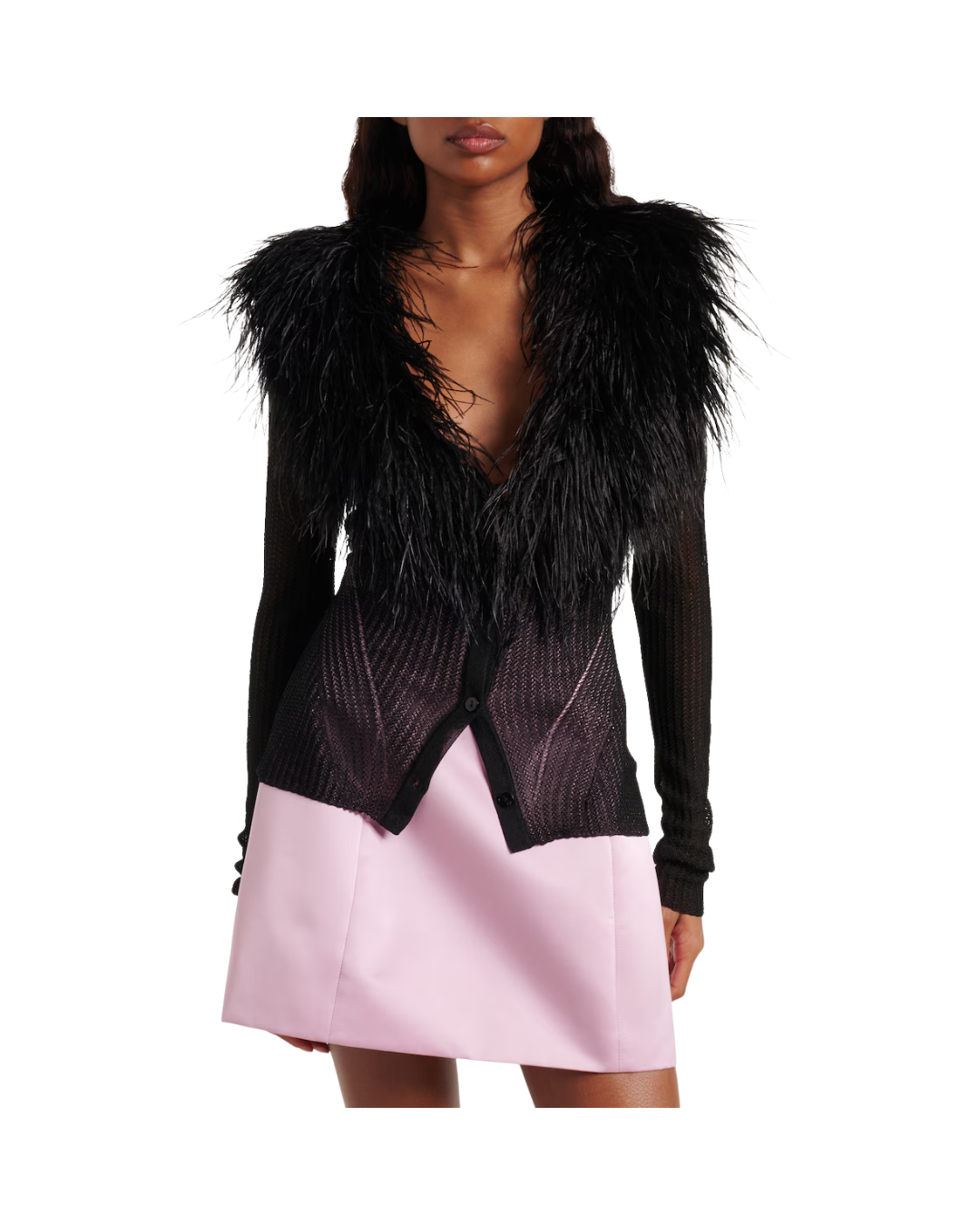 Cardigan W/Feathers