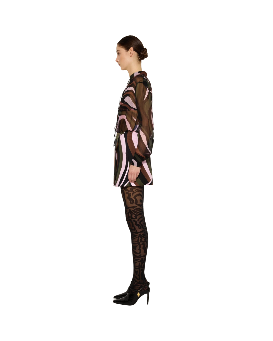 Iride Print Silk Skirt