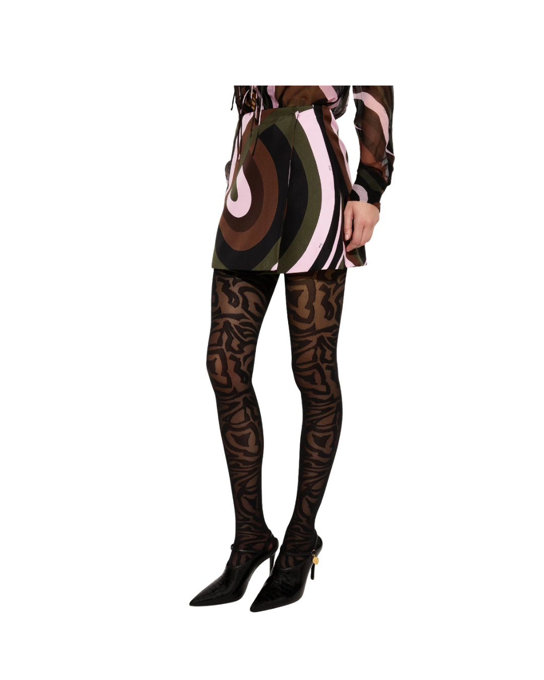 Iride Print Silk Skirt