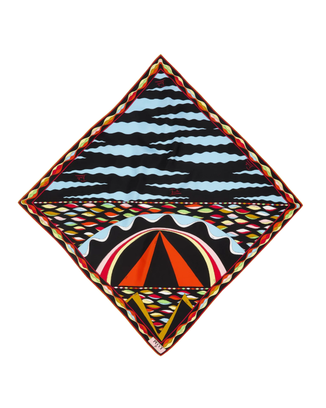 Mixed Print Silk Scarf